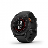 Garmin FENIX 7 PRO SOLAR, szrke, fekete szilikon szjjal